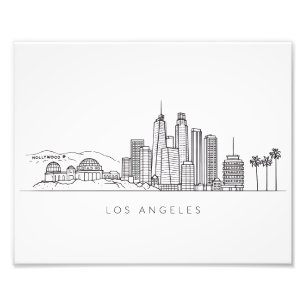 Impression Photo Illustration minimaliste de la skyline de Los Ange