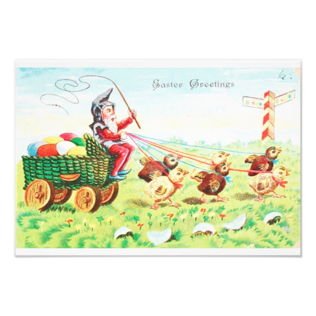 Impression Photo Illustrations vintages de Pâques (Devant)