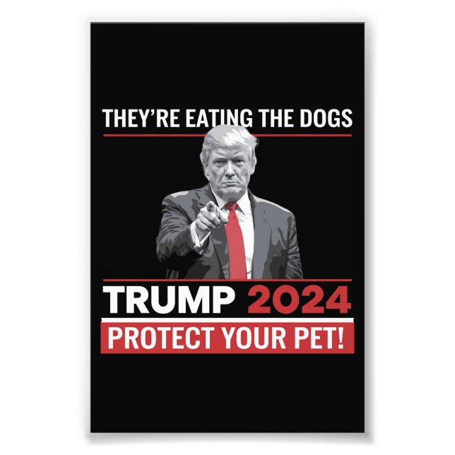 Impression Photo Ils mangent le débat Trump 2024 sur les chiens (Devant)