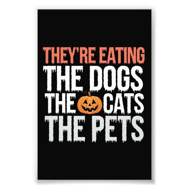 Impression Photo Ils Mangent Les Chiens Les Chats Les Animaux Hallo (Devant)
