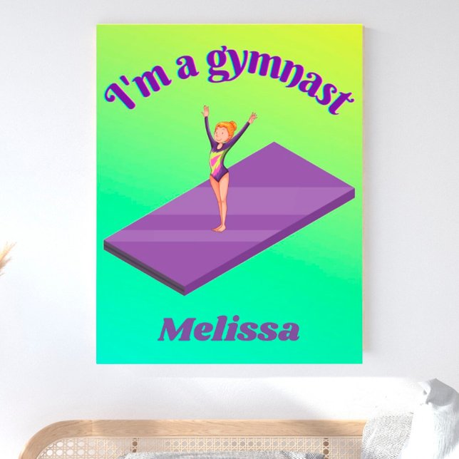 Impression Photo I'm A Gymnast - Girl with/ Leotard on Purple Gym M (Créateur téléchargé)