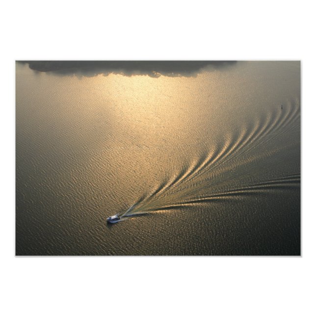 Impression Photo image aérienne du bateau dans le lac Gatun Panama (Devant)