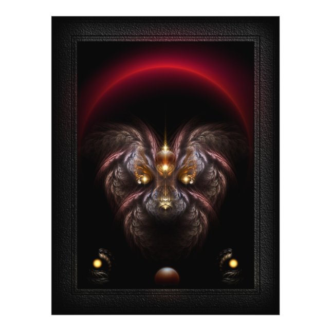 Impression Photo Imaginaire de caniche alkarien Portrait fractal (Devant)