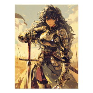 Impression Photo Imaginaire de chevalier de femme Anime