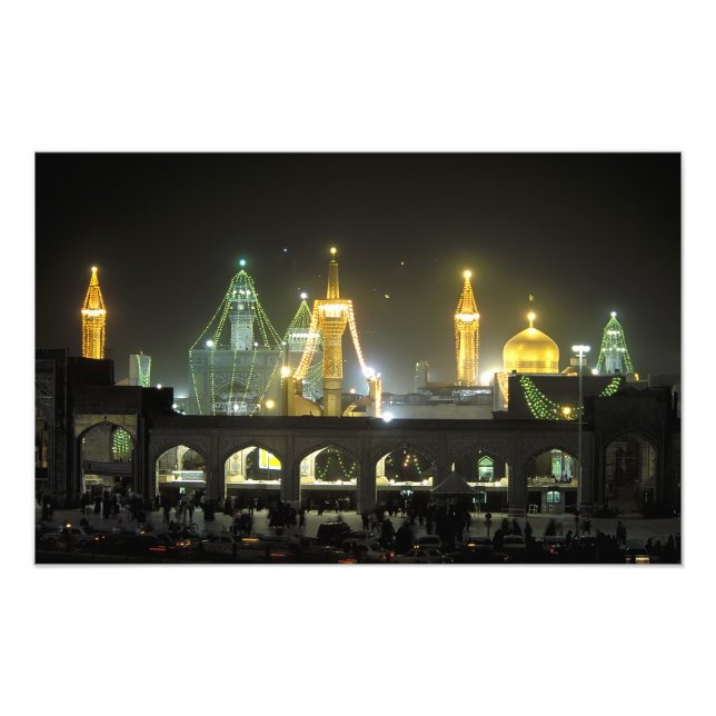 Impression Photo Imam Reza Shrine Complex la nuit, Mashhad, (Devant)