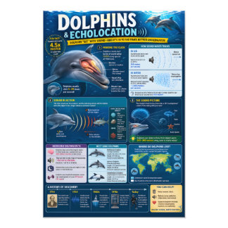 Impression Photo Infographie sur les dauphins