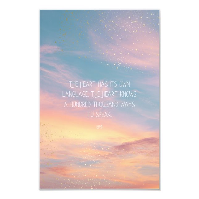 Impression Photo Inspirational Motivational Rumi Quote Stars Clouds (Devant)