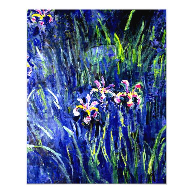 Impression Photo Irises, célèbre peinture florale de Claude Monet (Devant)