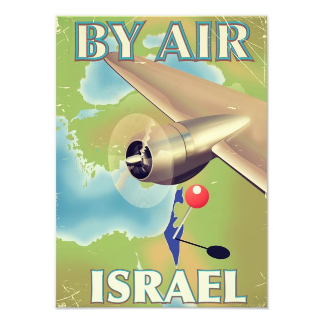 Impression Photo Israel Par air vintage affiche de voyage (Devant)