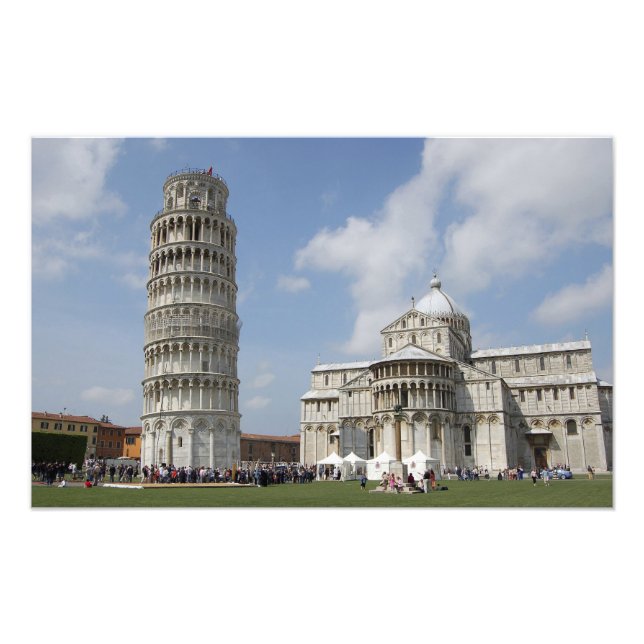 Impression Photo Italie, Pise. Tour de Pise et (Devant)