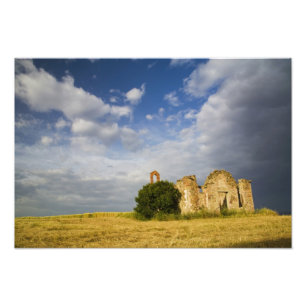 Impression Photo Italie, Toscane, ruine de la vieille église en To