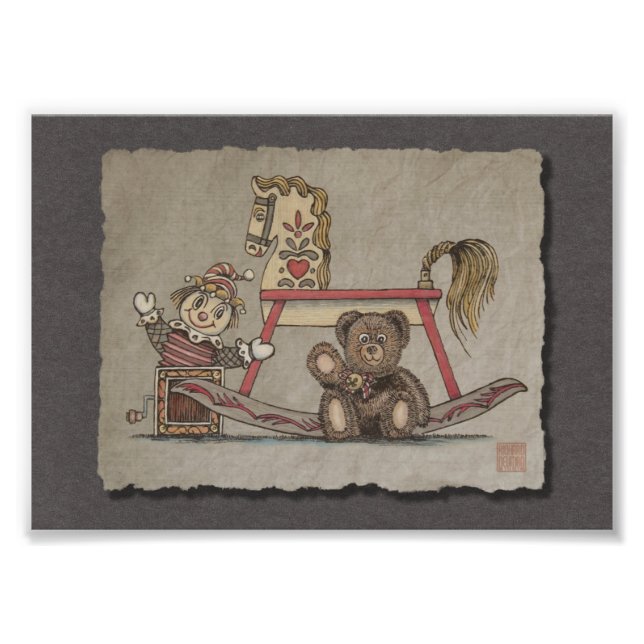 Impression Photo Jack dans la boîte, cheval et ours (Devant)