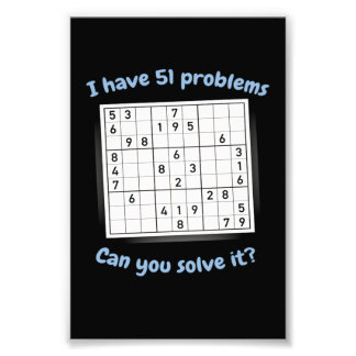 Impression Photo J'Ai 51 Problèmes Sudoku Puzzle Japon