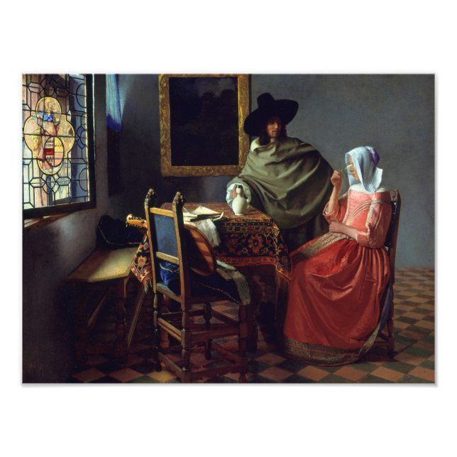 Impression Photo Jan Vermeer - Le verre de vin (Devant)