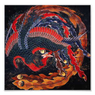 Impression Photo Japonais Phoenix de Hokusai