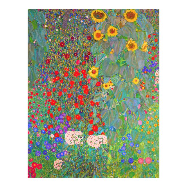 Impression Photo Jardin agricole de Gustav Klimt avec tournesols (Devant)