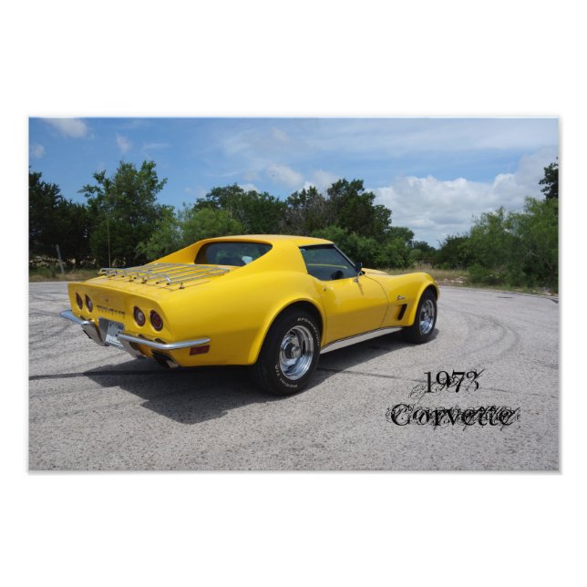 Impression Photo Jaune 1973 Corvette Stingray (Devant)
