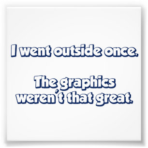 Impression Photo Je Suis Sorti Une Fois. Les graphismes n'étaient p