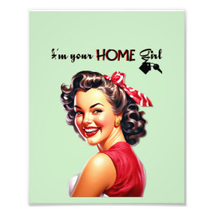 Impression Photo Je suis votre maison Fille Immobilier Rétro Girl A
