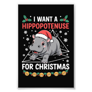 Impression Photo Je veux un hippopoténuse pour Noël Prof de maths