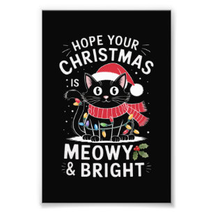 Impression Photo J'espère que votre Noël est félin et lumineux Chat