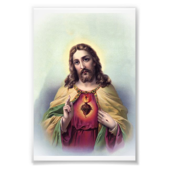 Impression Photo Jésus avec le Coeur lumineux (Devant)