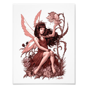 Impression Photo Jeune fée avec des fleurs par Al Rio