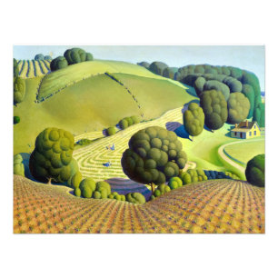 Impression Photo Jeune maïs par Grant Wood