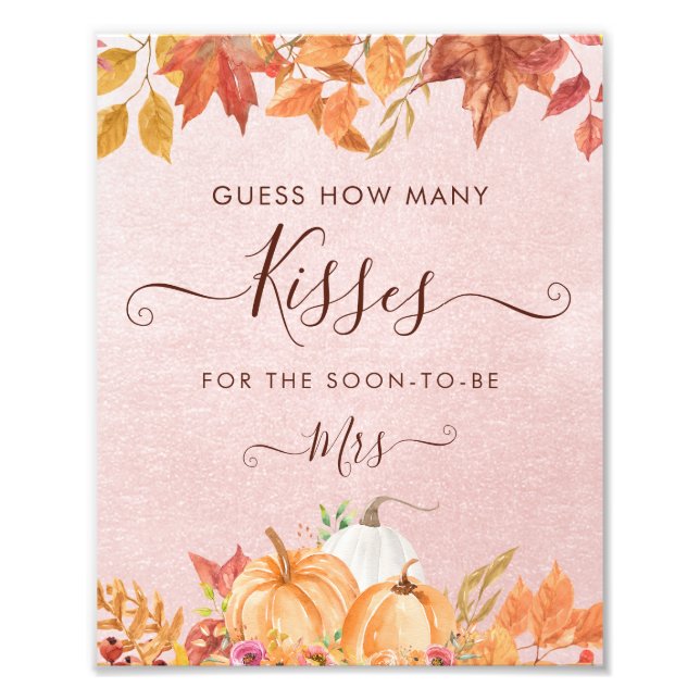 Impression Photo Jeux de Baby Shower : Citrouille d'Automne : Combi (Devant)