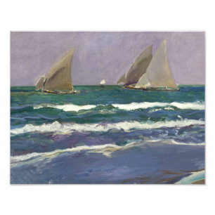 Impression Photo Joaquin Sorolla - voiles de bateau en mer