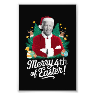 Impression Photo Joe Biden Noël Santa Joyeux 4ème de Pâques Xmas