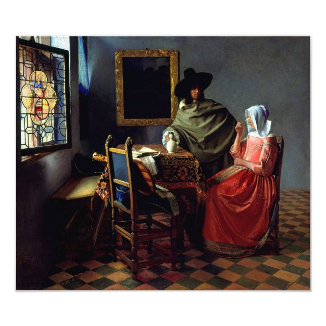 Impression Photo Johannes Vermeer - Le verre du vin (Devant)