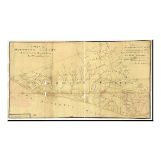 Impression Photo John Hills Carte du comté de Monmouth New Jersey 1