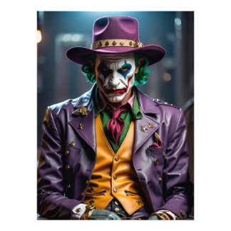Impression Photo Joker in Purple Hat and Jacket
