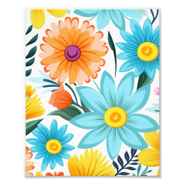 Impression Photo Joli motif floral blanc féminin (Devant)