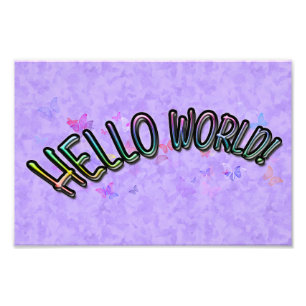 Impression Photo Joli Rainbow Hello World