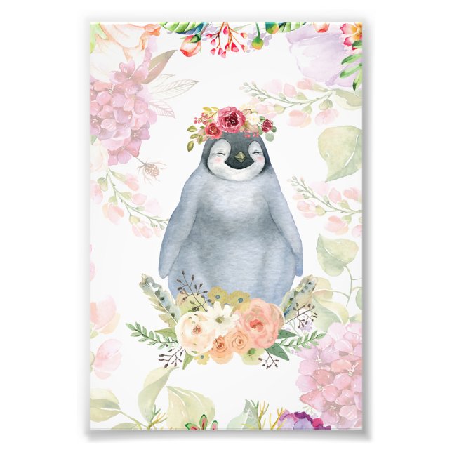 Impression Photo Jolie fille Penguin Cadeau d'anniversaire, Pingoui (Devant)