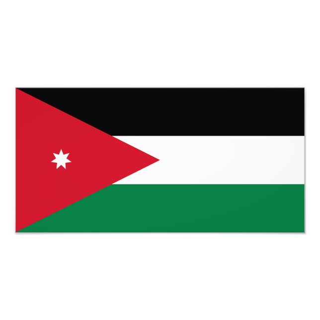 Impression Photo Jordanie - Drapeau jordanien (Devant)