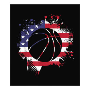 Impression Photo Joueur de basketball avec drapeau américain