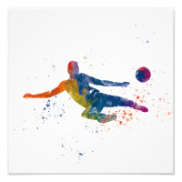 joueur de football à l'aquarelle