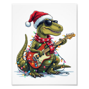 Impression Photo Joueur de guitare Dinosaure Noël