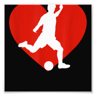 Impression Photo Joueur de soccer Valentine's Day Soccer Hea