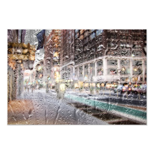 Impression Photo Jour coloré de la pluie Abstrait NYC (Devant)