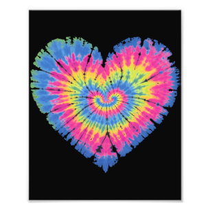 Impression Photo Jour des Coeurs colorés de Tie Dye Valentines