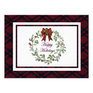 Impression Photo Joyeuses Vacances Rouge Plaid