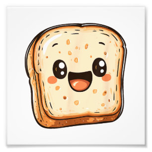Impression Photo Joyeux dessin en tranches de pain souriant toast