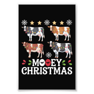 Impression Photo Joyeux Noël Amoureux des Vaches Vacances Ferme Agr