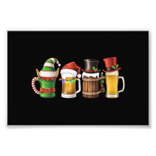 Impression Photo Joyeux Noël Bières Buveur Santa Amateur de Bière 