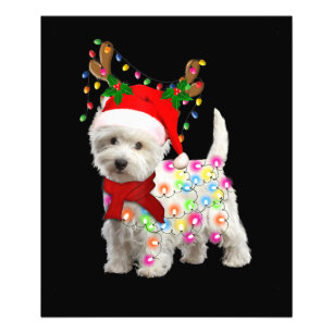 Impression Photo Joyeux Noël Noël Noël Westie Chien Reindeer Cospla