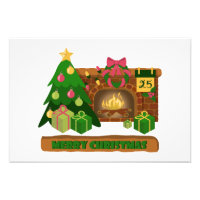 Joyeux Noël près de la cheminée bonfire xmas arbre